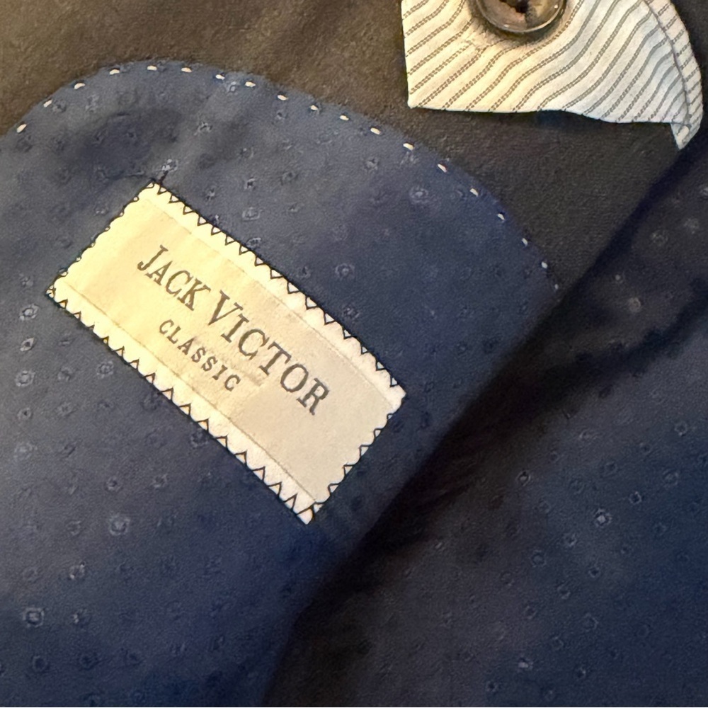 Jack Victor Classic Loro Piana Fabric Wool Charcoal Suit 48S, 40x29” FF pant - Picture 6 of 13